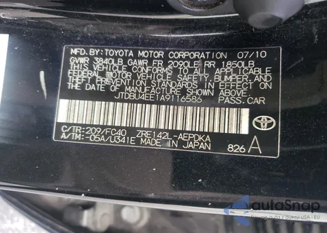 2010 Toyota Corolla Base z USA, uszkodzony, nr VIN JTDBU4EE1A9116586